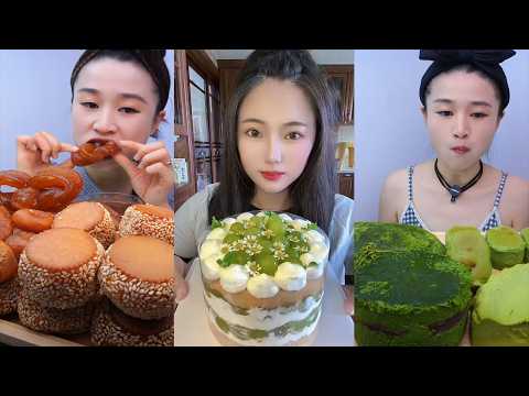Asmr Crepe Roll Cake, Mochi, Crepe Cake, Container || Kwai Dessert Eating Video