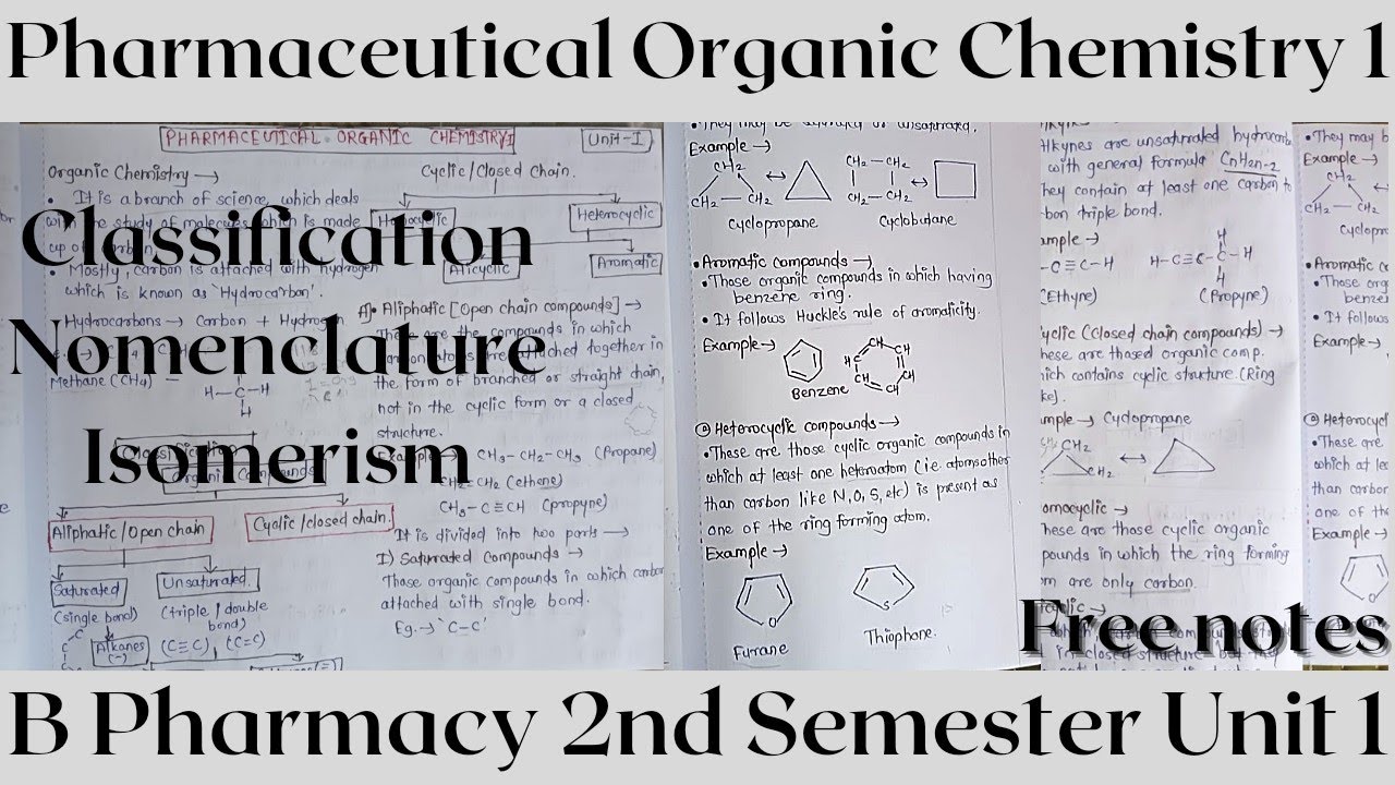 Pharmaceutical organic chemistry 1 | b pharm 2nd sem | U1 P1 #pharmacy ...