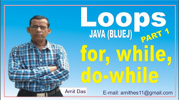 Loops in java || for, while and  do while || #java #bluej #amitdas #computereducation2k