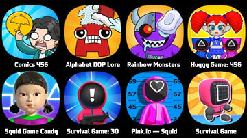 Comics 456, Alphabet DOP Lore, Rainbow Monsters DOP Story, Huggy 456 Survival, Survival Game Master