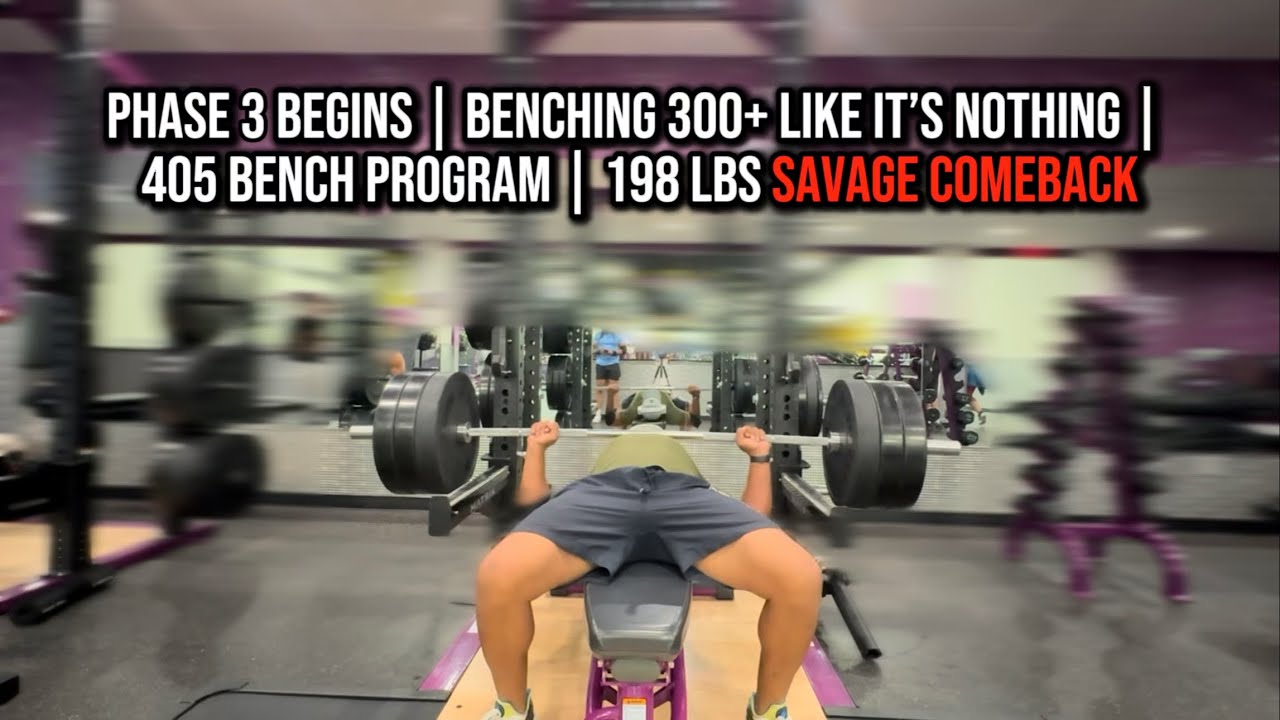 300+ LB BENCHES ON REPEAT 💪🏾 | Phase 3 Week 1 | 405 Program | Still ...