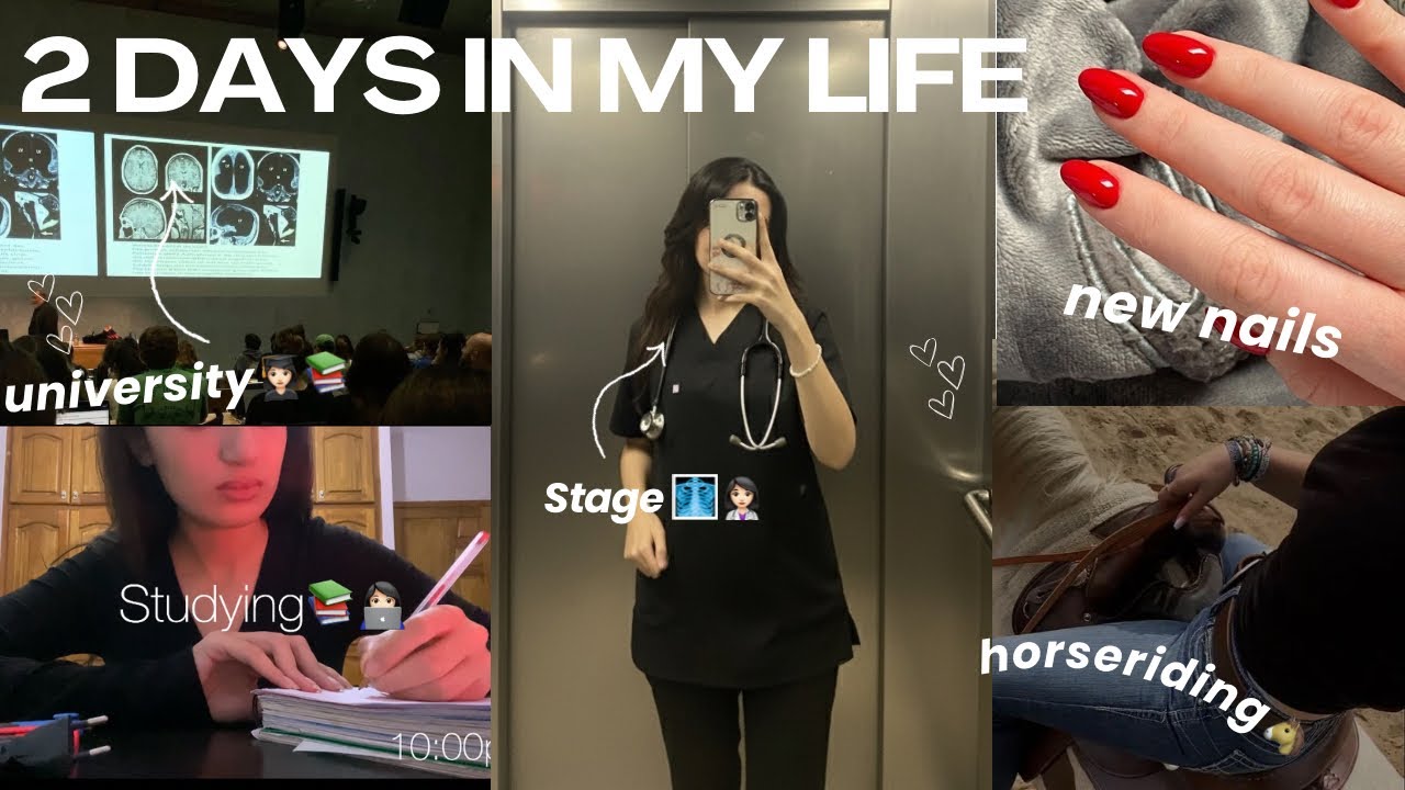 FIRST WEEK OF UNI 🎓(stage👩🏻‍⚕️, horseriding 🐎,studywithme📚...) دوزو معايا يومين كطالبة طب 👩🏻‍⚕️🩻🩺