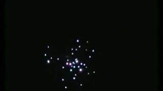 1lb whistle rocket with 2 blue stars and green strobe shell