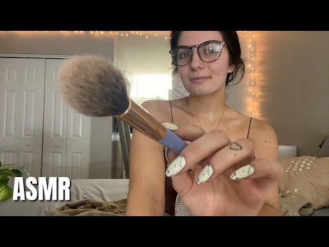 ASMR | brushing your face, lotion & haircut, visual triggers | ASMRbyJ