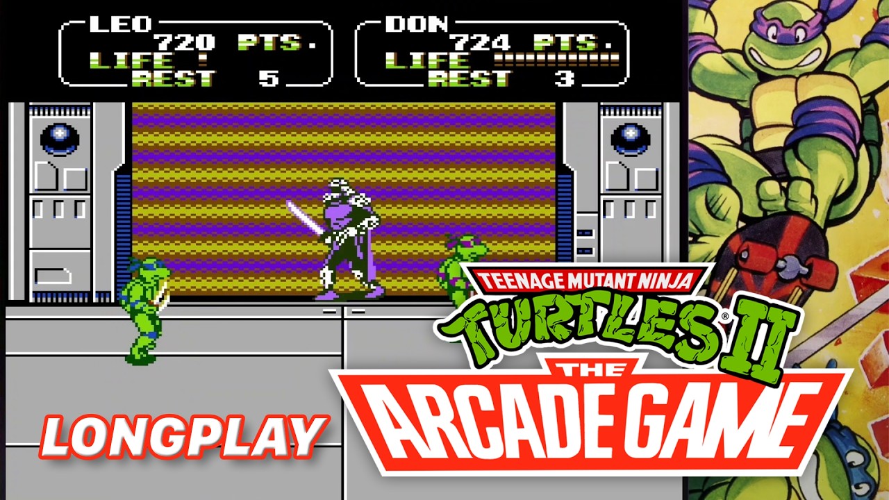 Teenage Mutant Ninja Turtles II: Arcade Game (NES)| No Commentary
