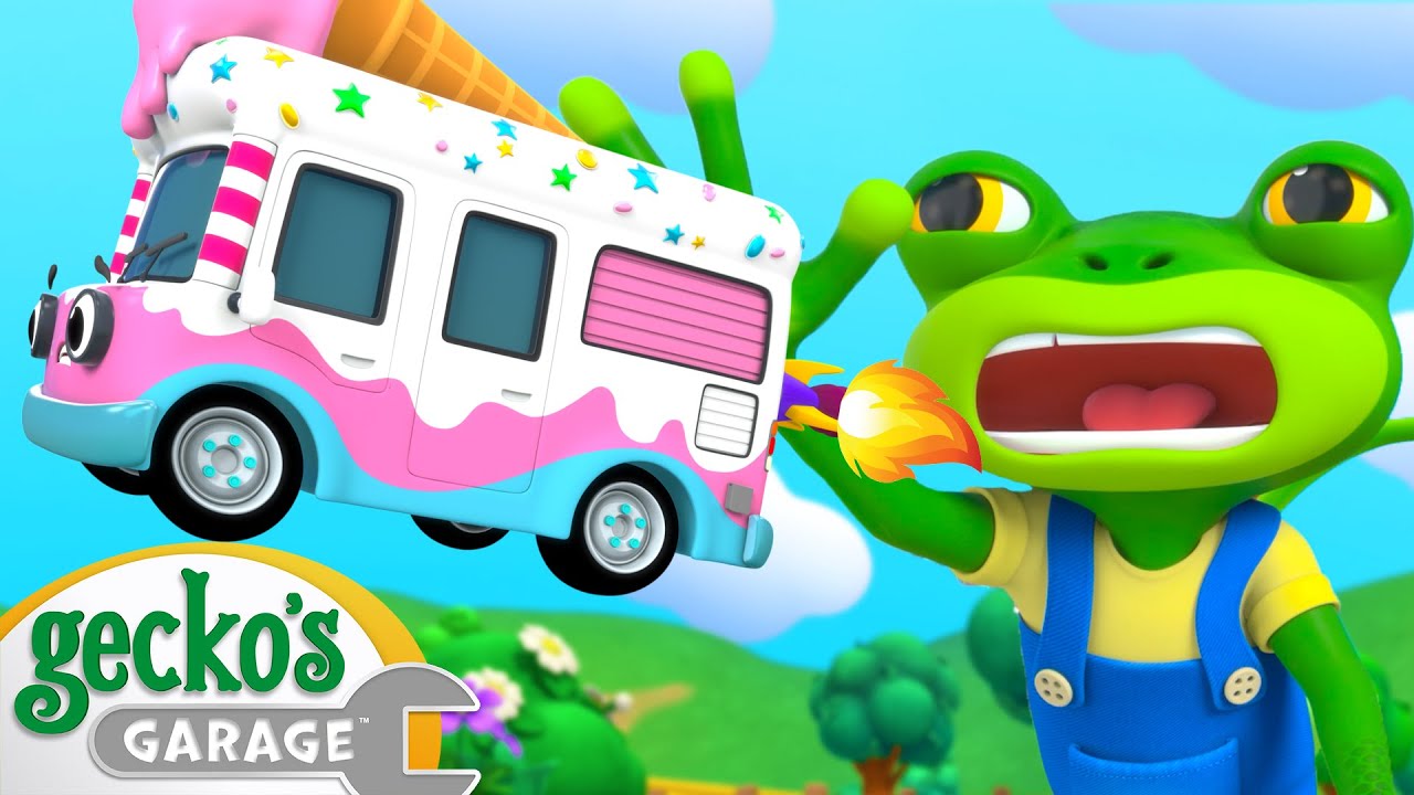 Gecko Screams for Flying Ice Cream Gecko's Garage Trucks For