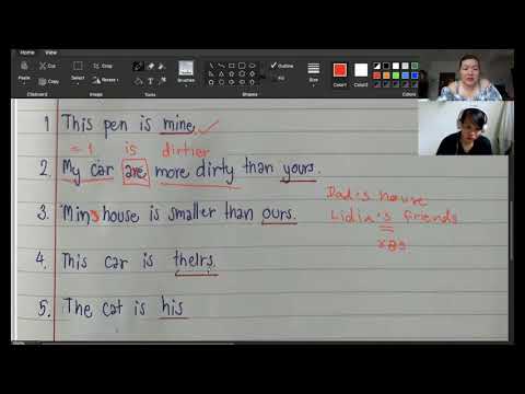 ตัวอย่างคลาส 🇬🇧 ตรวจการบ้าน Pronouns (เค้ก)