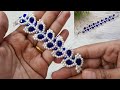 Beads jewelry making easy // beaded bracelet // konektor masker mutiara motif daun