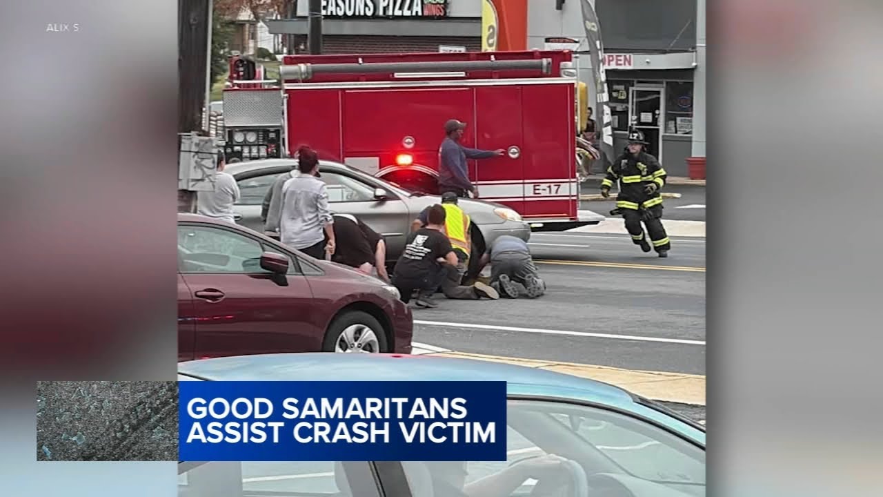 Good Samaritans save man trapped under car in scooter crash - YouTube