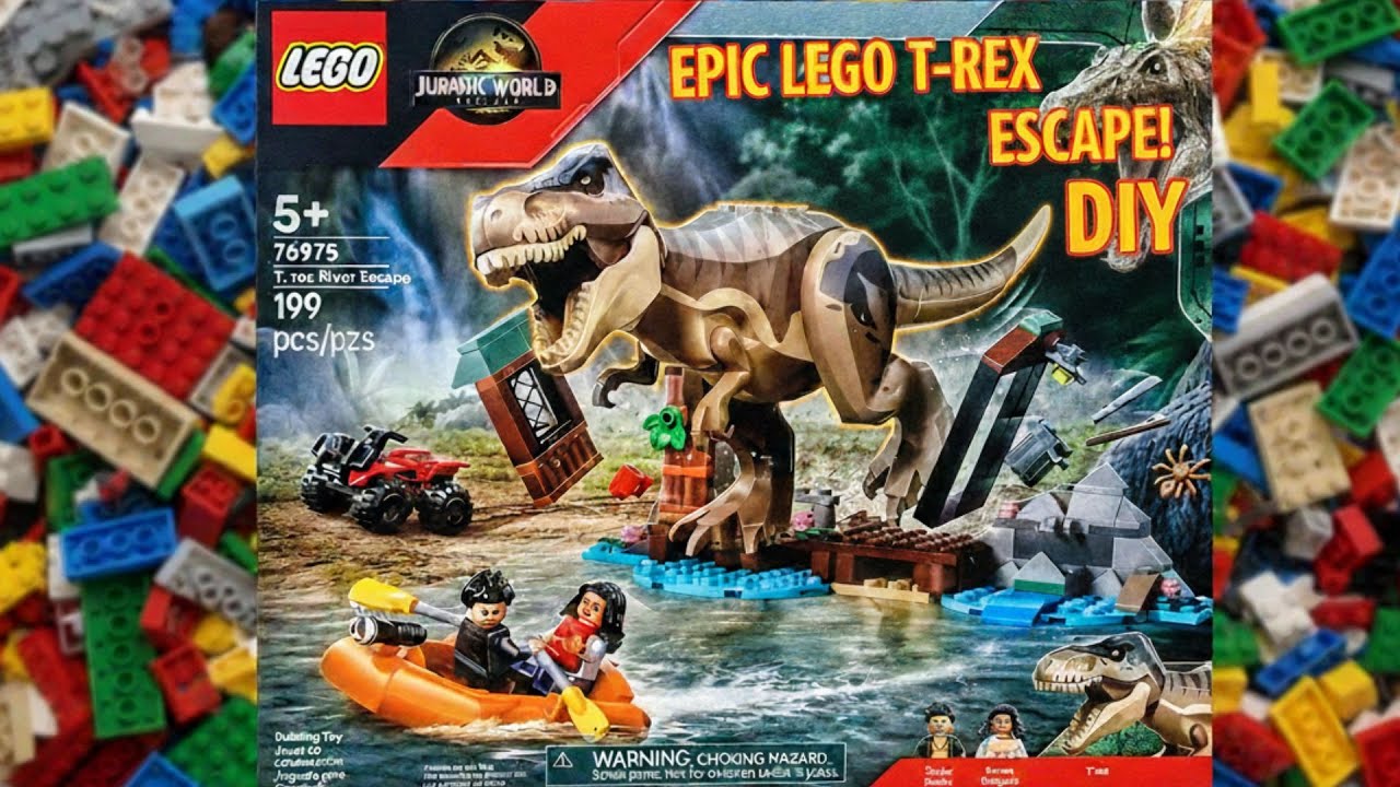 Can We Escape the LEGO Jurassic World T. Rex? 🦖 | River Escape Build!