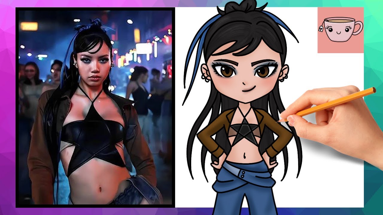 How To Draw Lisa - Rockstar m/v | Kpop Drawing Tutorial