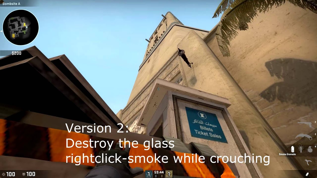 [CS:GO] Mirage Oneway Smoke on A-Site (Ticket) - YouTube