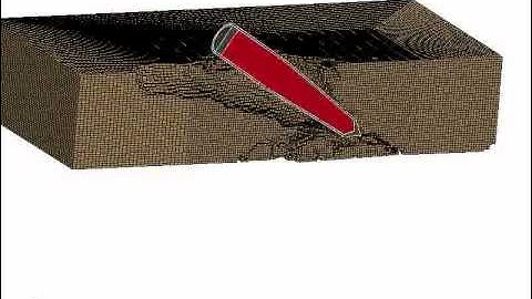 projectile on a 16cm thick concrete target