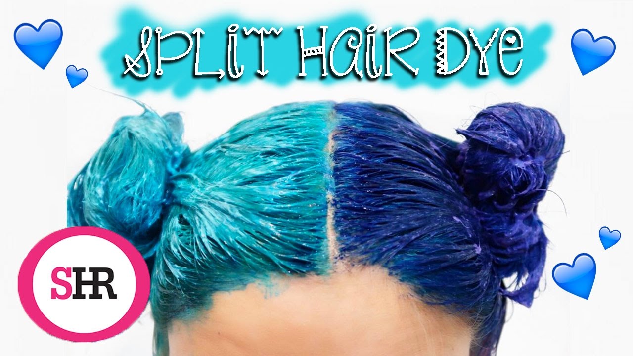 How To Split Hair Dye In Blue Turquoise Youtube