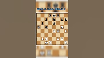 ||Mate in 2|| #shorts #chess  #checkmate #learnchess  #tactics #chessforbeginners #chessmatetricks