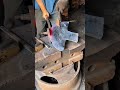 Red-hot shovel blade forged on heavy anvil