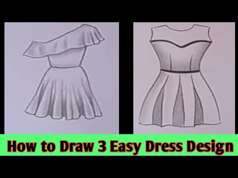 How to Draw a beautiful girl dress drawing design Easy for beginners