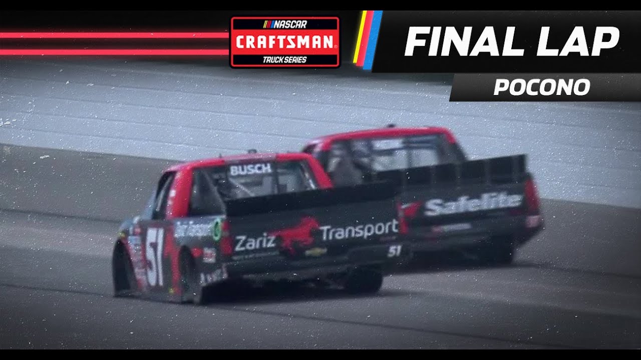 Kyle Busch steals the lead from Corey Heim for Trucks win