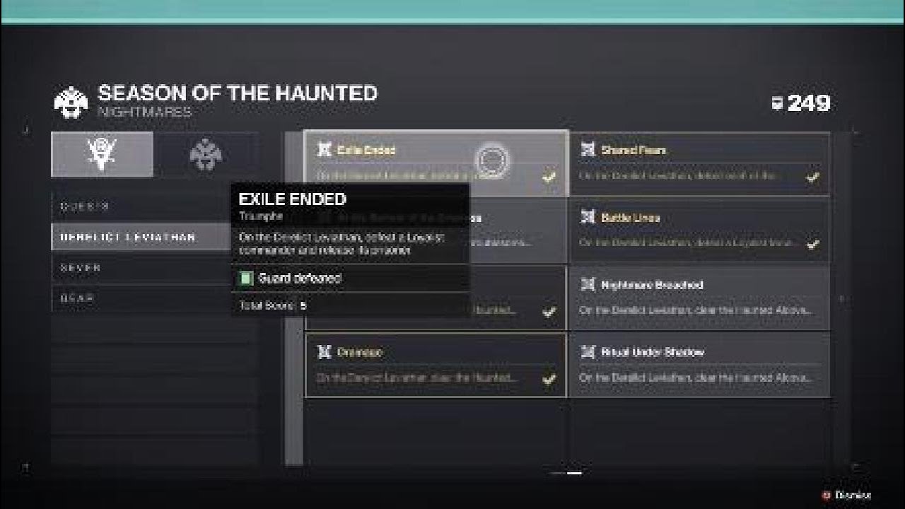 Exile Ended Triumph – Destiny 2: The Witch Queen - Season of the Haunted