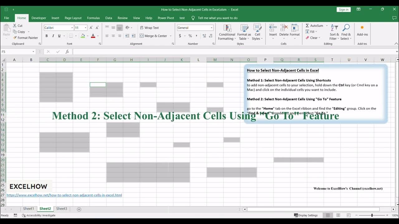 How To Select Non Adjacent Cells In Google Sheets