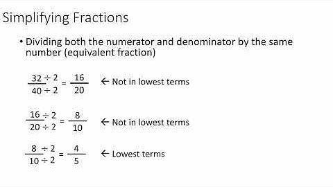 Simplifying Fractions