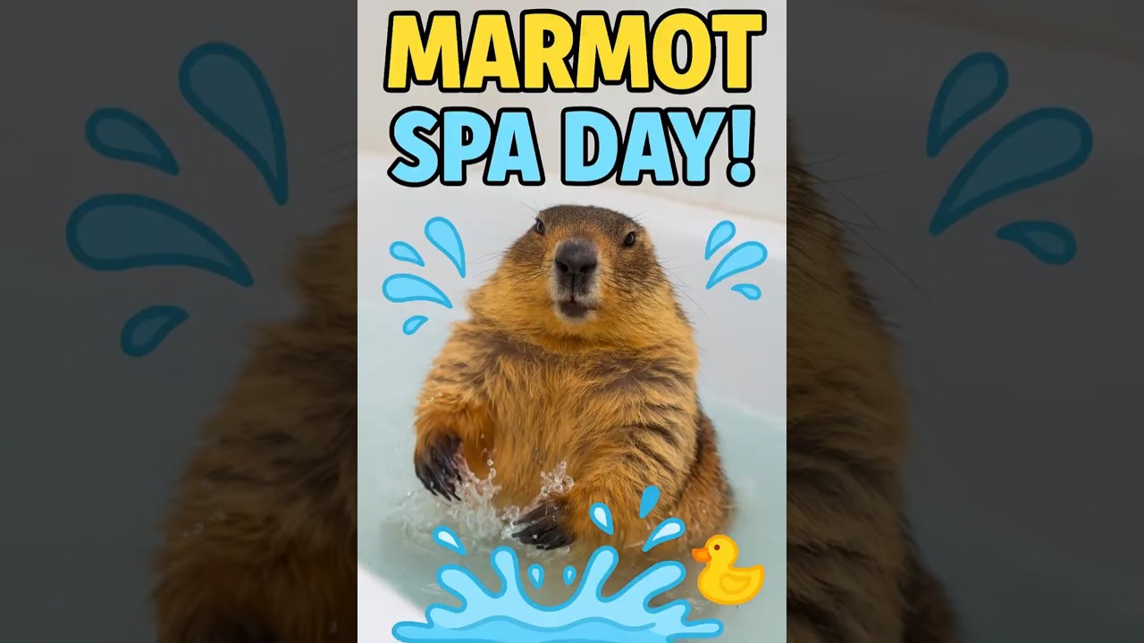 Marmot’s Relaxing Bath Time 🛁✨  Adorable Animal Moments