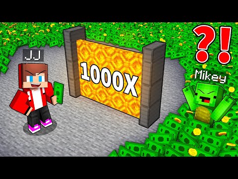JJ and Mikey Found MONEY MULTIPLICATOR in Minecraft - Maizen