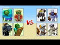 Skeleton variants vs zombie variants in minecraft mob battle