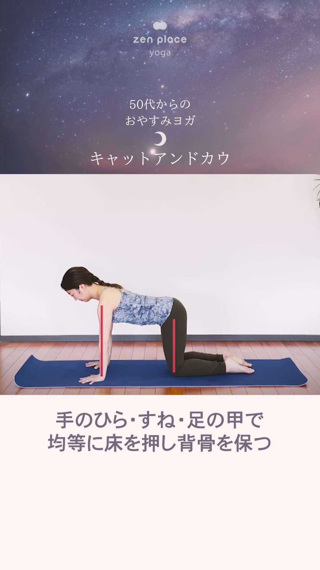 Goodnight Yoga for people in their 50s] Cat and Cow #Yoga
