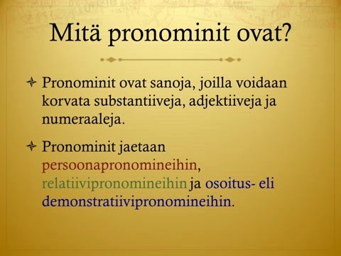 Video: Mitkä Pronominit Ovat Heijastavia