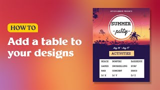 How to Add a Table in your Designs with PosterMyWall