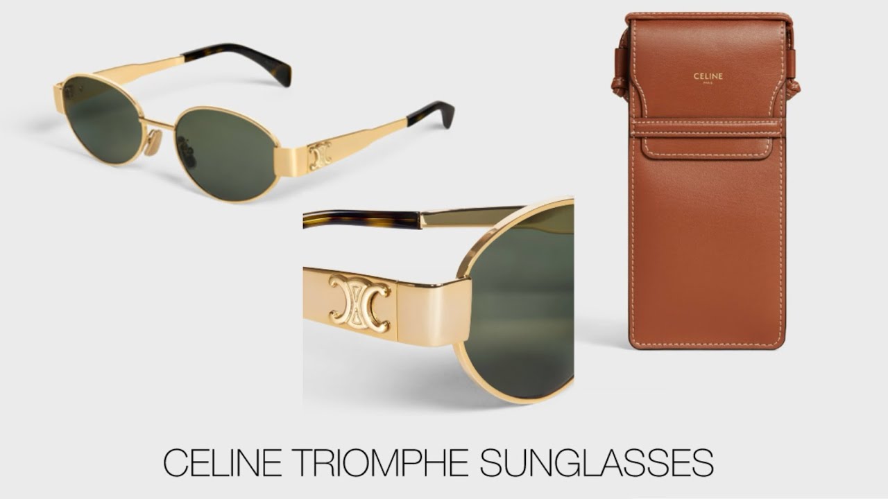 UNBOXING | Viral CELINE Triomphe Metal Sunglasses | Gold ✨ - YouTube