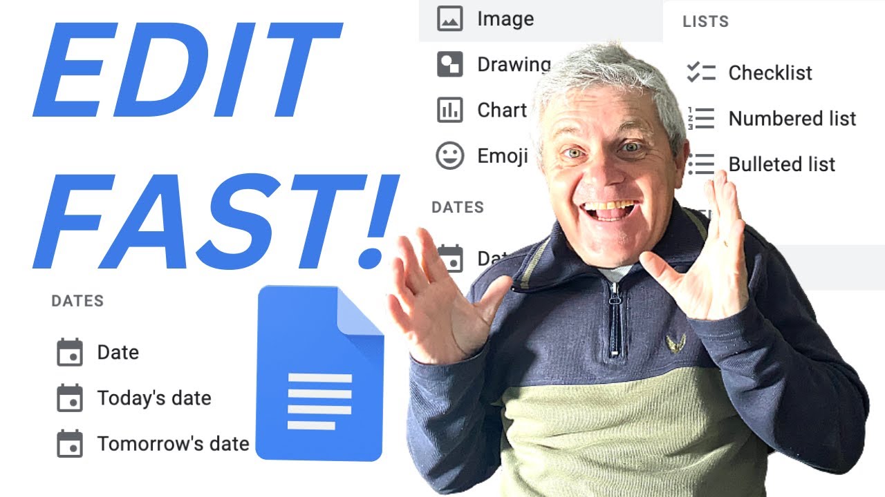 Google Docs @ Menus: Create Checklists, Events, Headings FAST (2 minute tutorial)