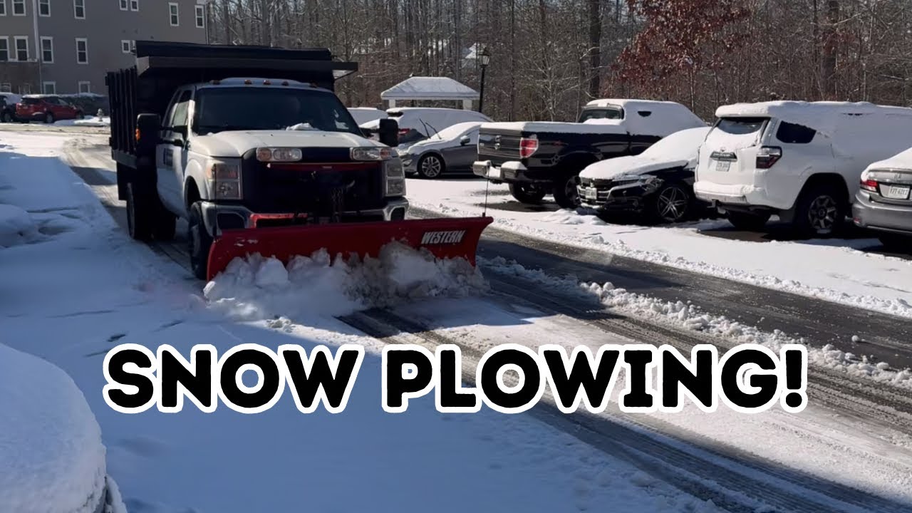 SNOW PLOWING- First BLIZZARD of The Year! - YouTube