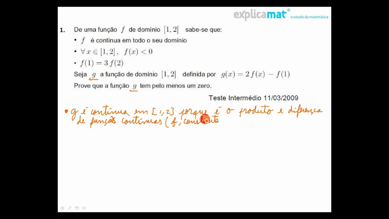 Teorema de Bolzano - Matemática 12.º Ano - YouTube