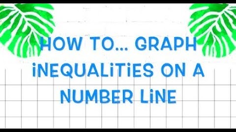 HOW TO Graph Inequalities on a Number Line
