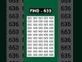 Are you genius? Try this focus test - find 633 #Shorts