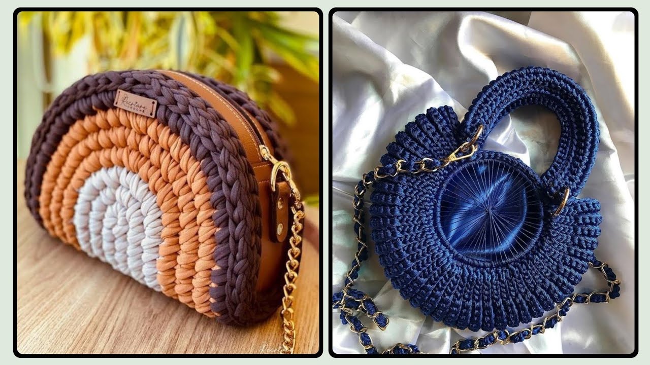 30+ выдающихся и модных идей сумок из пряжи для футболок // вязаная крючком сумочка // вязаные кр...