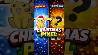 Pikachu Christmas Pixel Art 🎄⚡ | Easy → Pro | MERRY CHRISTMAS🎄#pixelart #pikachu #christmas #short screenshot 5