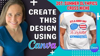 Canva Design Tutorial For Print On Demand: Scalable Olympic Events American Flag Cross Niche ❤️🔥💲