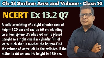 A Solid consisting of a right circular cone of height 120 cm and radius 60 cm standing on a hemisphe