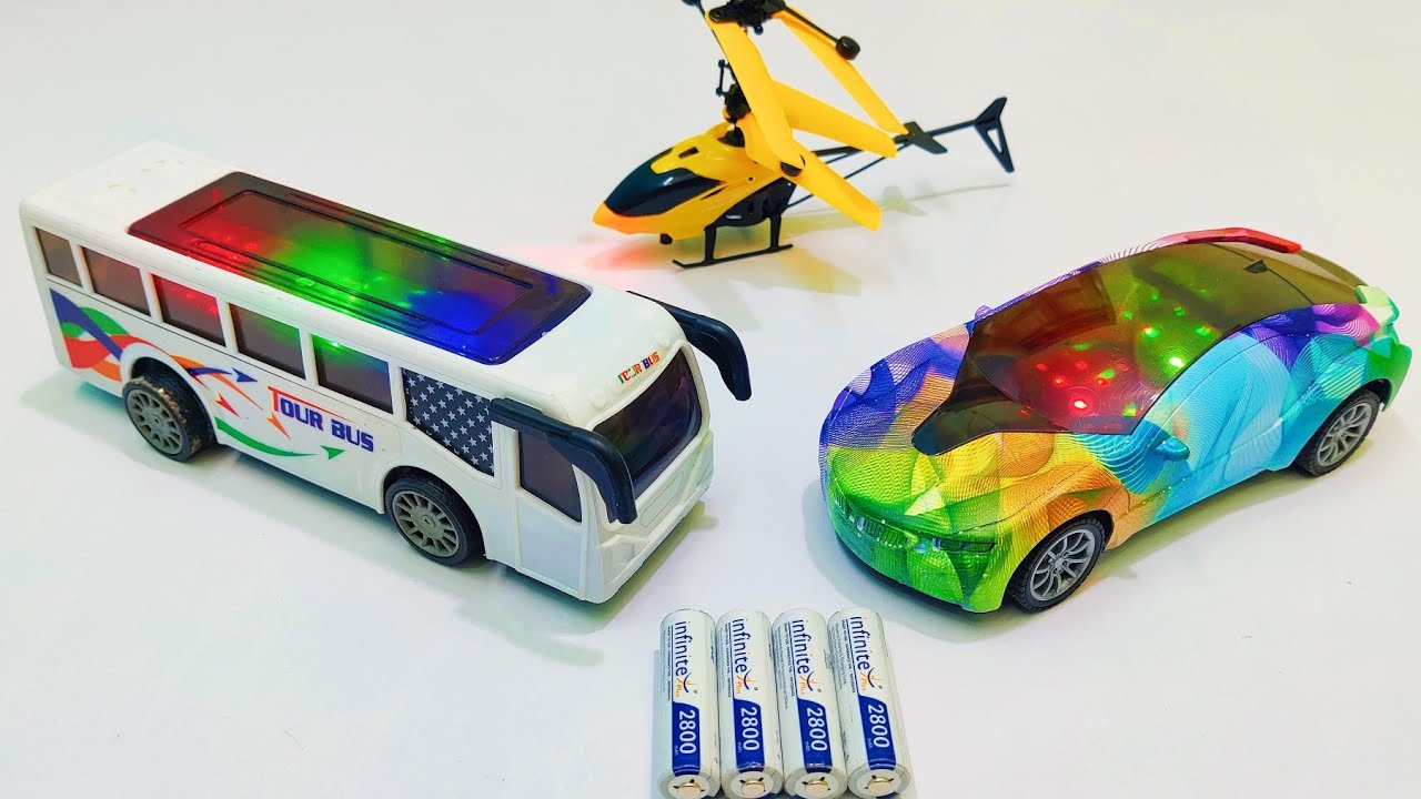 3D Lights Rc Car & 3D Lights Rc Bus | Radio Control Helicopter | Bus | Remote Control Car | Tour bus