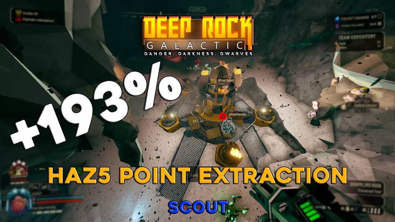 Deep Rock Galactic 1.0 - Haz5 P.E. (R.E.Z.) Double XP + Exploder Infestation - SCOUT w/RANDOMS