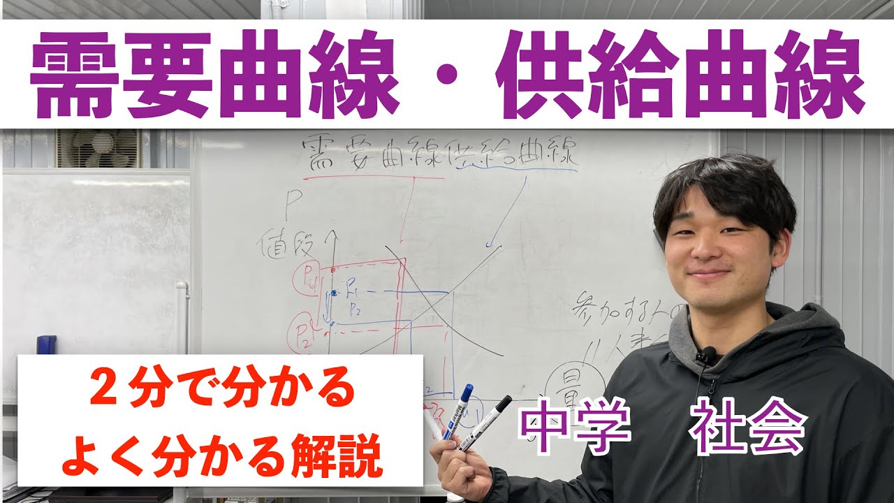 需要曲線と供給曲線について【中学 社会】２分で分かるよく分かる解説