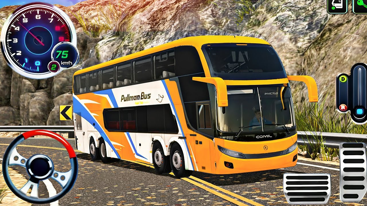 Offroad Coach Bus Driving Simulator 2025 - Real Uphill Bus Driver Simulator 3D - Android Gameplay