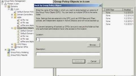 How to configure Group policy backup in server 2008