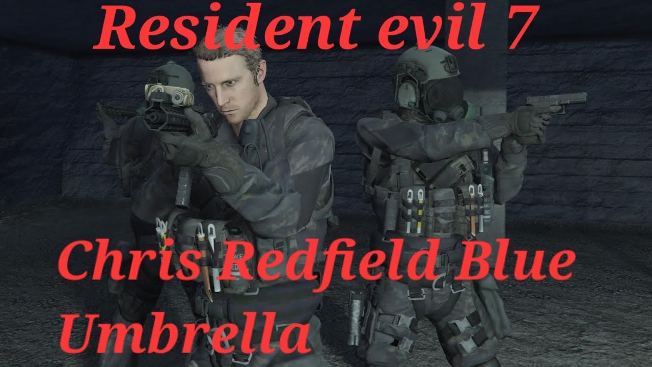 Chris Redfield Resident Evil 7 Blue Umbrella Loadout guide and cosplay. Biohazard 7