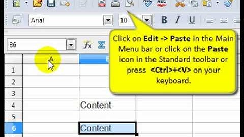 How to copy cell content in an OPenOffice Calc spreadsheet