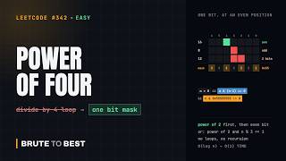 LeetCode #342: Power of Four, O(1) Bit Mask Check
