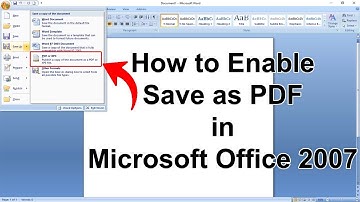 How to Enable Save as PDF in Microsoft Office 2007  ||  Save as PDF Option Not Showing in Word 2007